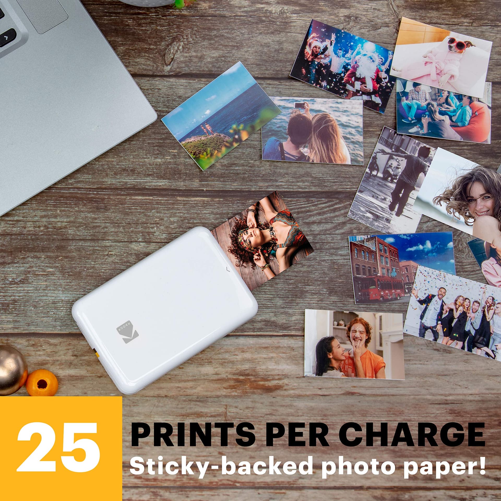Kodak Step stampante Stampante fotografica portatile, wireless, tecnologia ZINK Zero Ink, app Kodak gratuita per iOS e Android | Stampa foto adesive 2"x3" da dispositivi Bluetooth o NFC, Bianco thumbnail 3