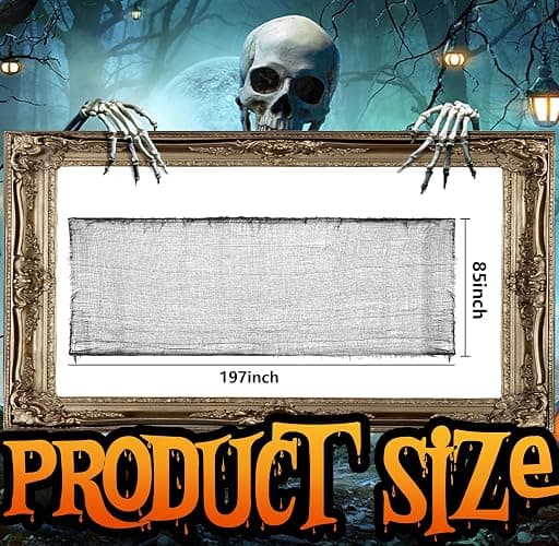 197" x 85" Halloween Creepy Cloth - Halloween Spooky Fabric Cloth - Scary Gauze Blood Creepy Cloth for Haunted House Halloween Party Yard Wall Doorway Outdoors Decoration thumbnail 2
