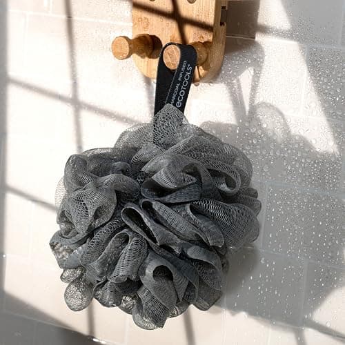 EcoTools Charcoal EcoPouf, Loofah Sponge for Bath & Shower, Infused Pouf, Recycled Netting, Exfoliation Removes Dead Skin, Eco-Friendly Bath Accessory, Cruelty-Free, Color May Vary, 1 Count (60g) - 1 Count (Pack of 1) - Charcoal Infused Sponges thumbnail 4