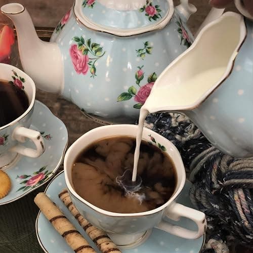 BTaT- Floral Tea Sets for Adults, 13 pcs, Service for 4, Pot (38 oz) & Cups (8 oz) with Saucers, Pastel Blue Floral Design, Porcelain Tea Set for Adult, Dishwasher Safe, Mothers Day Gift thumbnail 9
