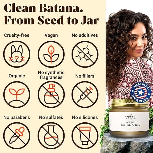 Vital Strands 100% Organic Raw Batana Oil for Hair Growth – Strengthens Hair, Reduces Breakage, Enhances Shine – Pure, Non-Greasy – No Silicones, Sulfates, or Parabens – All Hair Types – 2oz Glass Jar thumbnail 6