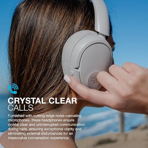 JLab JBuds Lux ANC Wireless Headphones, Cloud White, Hybrid Active Noise Cancelling, Customizable Sound, Spatial Audio Compatible, Premium Over-Ear Bluetooth Headset thumbnail 6