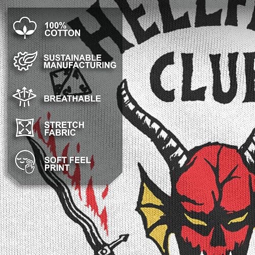 Men's Stranger Things Hellfire Club Costume Baseball Tee - White/Black - Small thumbnail 3
