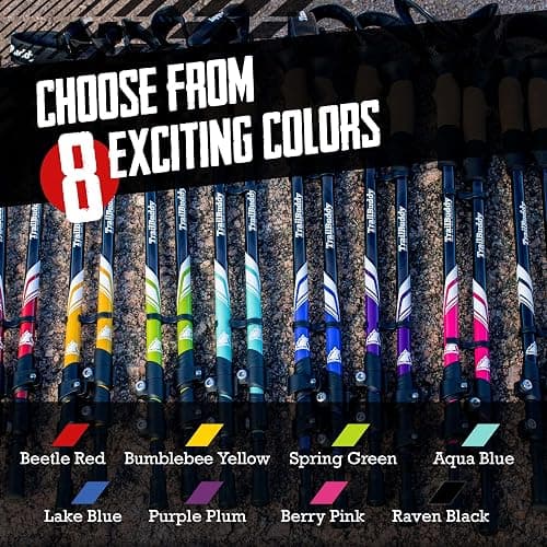 TrailBuddy Trekking Poles – Lightweight 7075 Aluminum Hiking Poles for Women, Men & Seniors – Collapsible Walking Sticks for Travel, Trails & Balance thumbnail 8