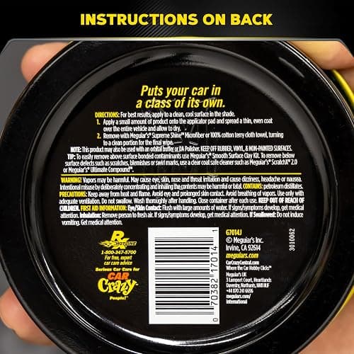 Meguiar's G7014J Gold Class Carnauba Plus Premium Paste Wax, Creates a Deep Dazzling Shine – 11 Oz Container thumbnail 6