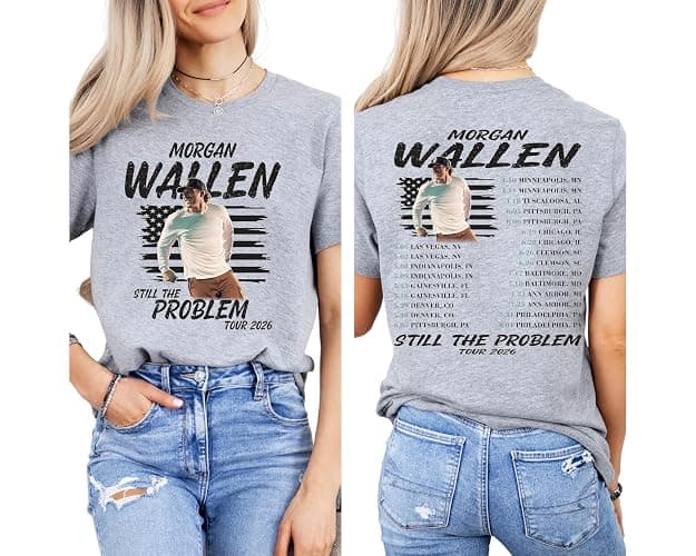 Country Music Tour Style T Shirt Vintage American Flag Print Casual Short Sleeve Concert Tee thumbnail 4
