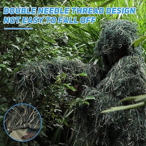 ZORVEM Ghillie Suit, 3D Camouflage Hunting Apparel for Kids/Youth/Teen(S/M/L/XL/XXL) thumbnail 4