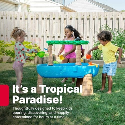 Step2 Tropical Rainforest Kids Water Tables, Outdoor Toddler Activity Table, Ages 1.5+ Years Old, 13 Piece Water Toy Accessories, Blue & Green thumbnail 3