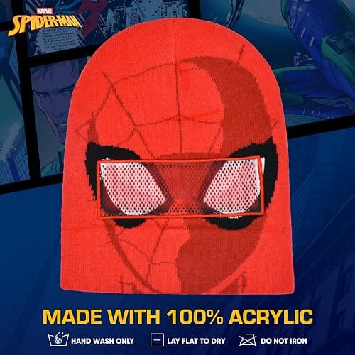 Marvel Spider-Man Miles Morales Roll Down Cuff Beanie Hat, Knitted Winter Skull Cap thumbnail 5