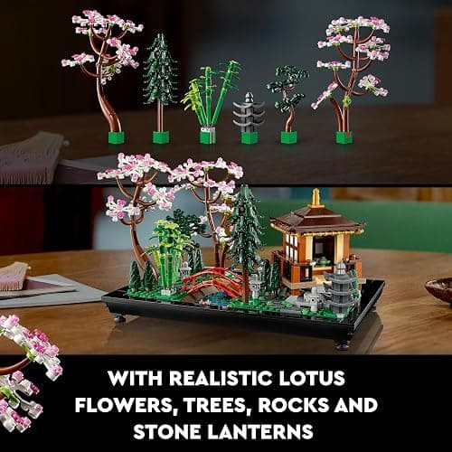 LEGO 10315 Icons Tranquil Garden, Botanical Zen Garden Kit for Adults with Lotus Flowers, Customisable Desk Decoration, Inspired by Japanese Traditions, Mindful Gardening Gift for Women, Men thumbnail 7