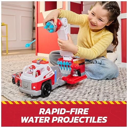Paw Patrol Fire Rescue: Rapid Reload Fire Truck with Marshall Figure, Quick-Fire Launcher, Lights & Sounds, Kids Toys for Boys & Girls Ages 3 and Up thumbnail 4