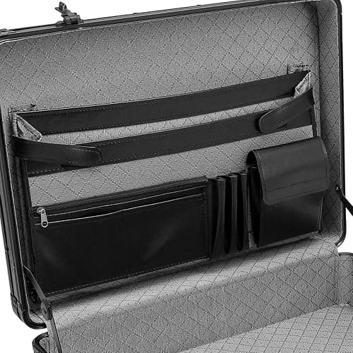 anndora Aktenkoffer Alu schwarz Attaché Koffer DIN A4 | Mit Zahlenschloss, Abschließbar, abwaschbar thumbnail 8