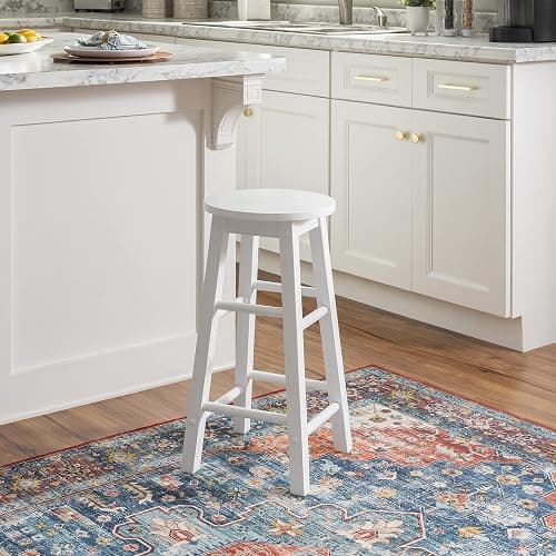 Zeke White 24" Counter Stool with Round Seat by Linon thumbnail 2