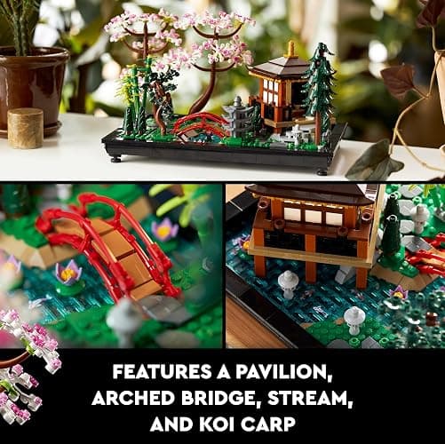LEGO 10315 Icons Tranquil Garden, Botanical Zen Garden Kit for Adults with Lotus Flowers, Customisable Desk Decoration, Inspired by Japanese Traditions, Mindful Gardening Gift for Women, Men thumbnail 5