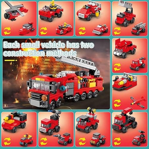 Sawaruita 30Pack Mini Cars Building Blocks Party Favors for Kids - Small Fire Truck,City Police Car,Construction Vehicle for Birthday Goodies Bag Filling, Classroom Prizes for Boys 6-12 thumbnail 6
