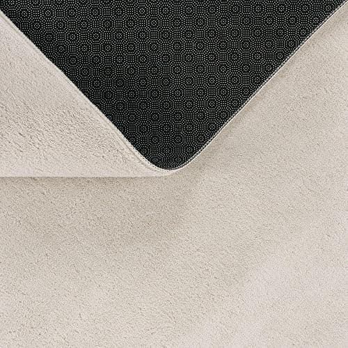 TT Home Wohnzimmer Teppich Kurzflor Anti-Rutsch Rückseite Unifarben Modern Waschbar, Farbe: Creme, Größe:160x220 cm thumbnail 4