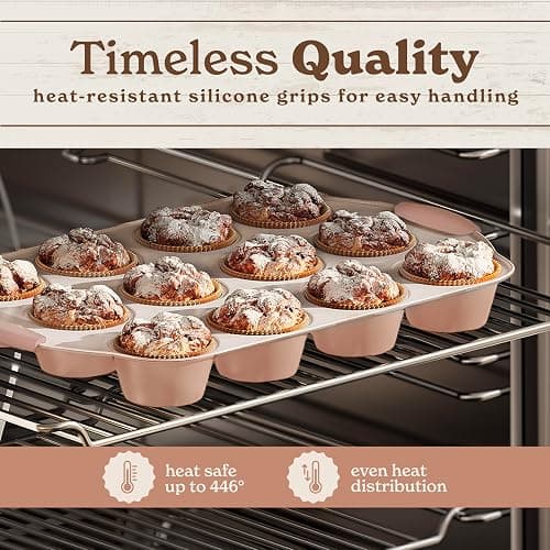 Country Kitchen Nonstick Stackable Bakeware Set - Durable, Easy Release Baking Set- 22 Pc. Includes Silicone Muffin Cups thumbnail 5