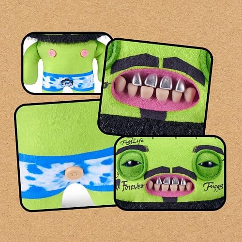 Fuggler Fugg Stars 9-Inch Plush Toy (Rhymer Mcslimer) by ZURU – Funny Ugly Monster Stuffed Animal with Human-Like Teeth, Collectible Plush for Kids, Tweens, Teens, Adults & Plush Fans thumbnail 7