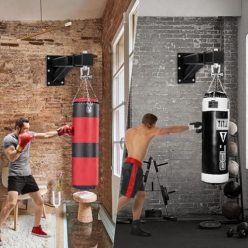 VivaZen Adjustable Heavy Duty Bag Hanger,Wall Mount Punching Bag Hanger,Thickened Steel Plate and Stainless Steel kit for Home Gym Indoor Outdoor (Supports up to 900Ib) thumbnail 6
