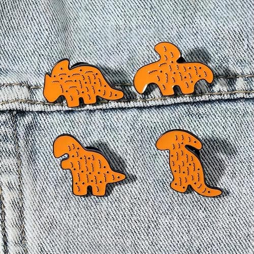 Dinosaur Chicken Nugget Enamel pin for Women Men Lapel Brooch Badge Pin for Backpack Bag thumbnail 2