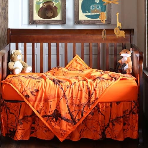 Carstens Real Tree AP Camo 3-Piece Crib Sheet Set, Orange thumbnail 2