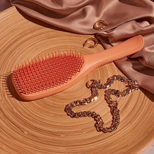 Tangle Teezer Ultimate Detangler Brush, Straight to Wavy, Apricot | Patented two-tier, regular-flex teeth reduce breakage & split ends on wet or dry hair; Shower-friendly hairbrush for all ages thumbnail 10