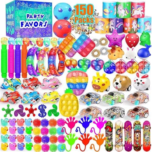Party Favors for Kids 8-12 4-8, 150-Pack Fidget Toys Bulk, Treasure Box Toys for Classroom, Stocking Stuffers Goodie Bags, Classroom Prizes, Birthday Holiday for Boys Girls - Image 1