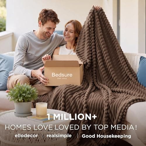 Bedsure GentleSoft Brown Fleece Blanket for Couch - Cozy Soft Blankets for Women, Cute Small Throws for Girls, 50x70 Inches thumbnail 3