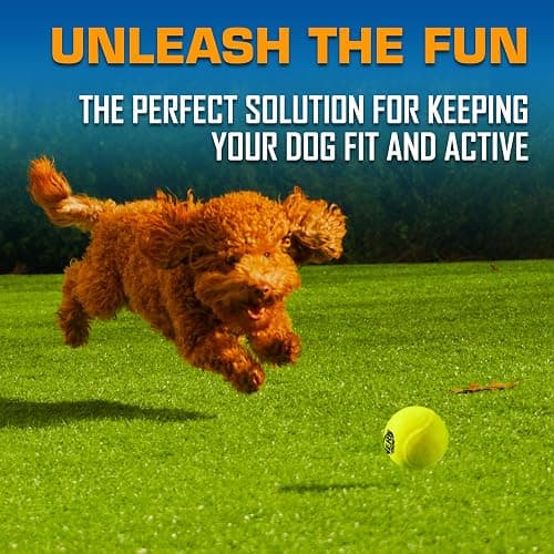 Nerf Dog Tennis Ball Blaster Dog Toy Gift Set, Tennis Ball Dog Fetch Toy Launches up to 50 ft, Dog Ball Thrower for All Breeds Includes Translucent Blue Tennis Ball Launcher and 3 Dog Tennis Balls thumbnail 3