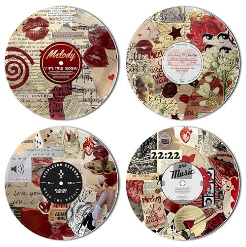 TracyArt Hippie Decor, Posters for Room Aesthetic - Y2K Decorations, Record Decor, 4 Pcs 12" - Image 1