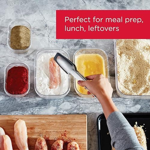 Rubbermaid Brilliance Food Storage Containers, 14 Piece Plastic Containers with Lids, BPA-Free, Leak Proof, Clear thumbnail 3