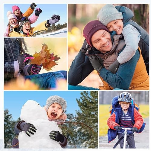 SIMARI Kids Winter Gloves Touchscreen Warm Thermal Water-Resistant for Boy Girl Running Cycling Snow Skiing in Cold Weather thumbnail 8