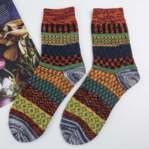 Kelabia Vintage Thick Knit Wool Socks for Women - Nordic Winter Cottagecore Socks - Warm & Soft thumbnail 7