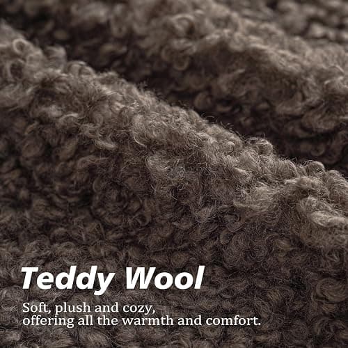 Foindtower 2 Pieces Teddy Faux Fur Throw Pillow Cover Decorative Sherpa Pillow Fuzzy Accent Pillowcases Soft Sheepskin Fleece Cushion Case for Bed Couch Living Room 18x18 Inch Chocolate thumbnail 2