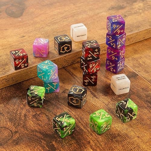 60 PCS MTG Dice Counters Keyword Counters Life Counter 1/+1 counters Commander Buff Tokens 6 Sided Dice Set for MTG, TCG, Card Games Accessories thumbnail 5