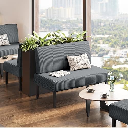 Yaheetech Small Mini Sofa Couch Armless Loveseat Futon for Bedroom, Corduroy Fabric & Easy Assembly, for Small Spaces Living Room,Dorm,Office,Apartment, Dark Grey thumbnail 9