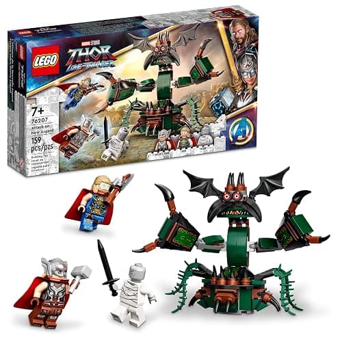 LEGO Marvel Attack on New Asgard, Thor Buildable Toy 76207 with Hammer, Stormbreaker and Monster Figure, Love and Thunder Movie Set - Image 1