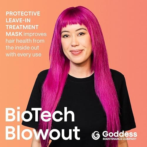 Biotech Blowout Leave-In Restorative Hair Mask 1.7 Fl Oz, Style & Heat Protectant (up to 450°F), 8-Hour Style, Frizz Control, for Damage Heat, Bleach, Colour & Chemical Stress, by Goddess Maintenance thumbnail 2