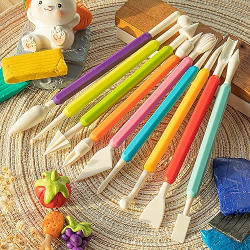 UUSYCUN 9PCS Clay Tools for Kids & Adult, UUSYCUN Plastic Air Dry Clay Tool Kit, Double-Head Sculpting Tools for Pottery, Polymer, Air Dry Clay, Modeling, Shaping, Cake Decoration thumbnail 6