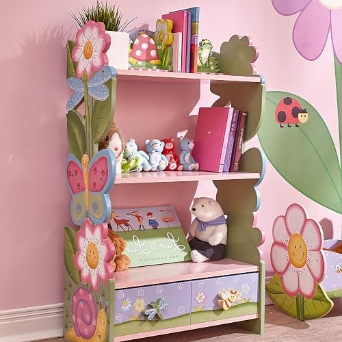 Fantasy Fields Magic Garden Kids 3-Tier Bookshelf & Drawer, Multi thumbnail 2