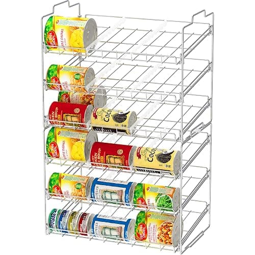Deco Brothers Stackable Can Rack Organizer for Kitchen and Pantry, Holds Upto 36 Cans, Chrome Finish thumbnail 7