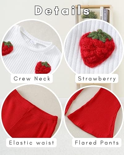 Toddler Girl Clothes Kids Outfits Long Sleeve Ribbed Sweatshirt Bell Bottom Pants Set Fall Winter Clothing for Girls thumbnail 6