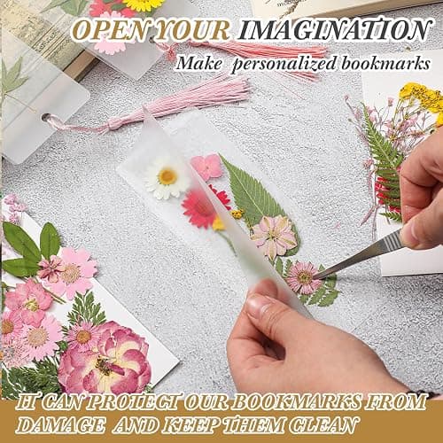 Fuyoooo 376 Pcs DIY Bookmark Making Kit, 150 Bookmark Laminating Pouches Bulk with 150 Tassels and Puncher DIY Projects Party Favor Gift for Reading Women Book Lovers(2 x 6 Inch,Pink) thumbnail 6