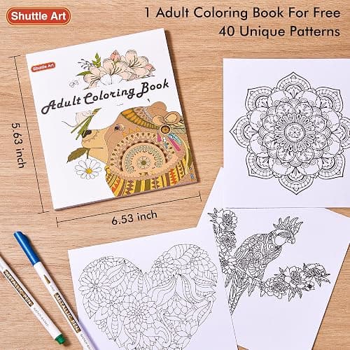 Shuttle Art Metallic Marker Pens, 30 Colors Metallic Paint Markers with 1 Coloring Book Fine Point for DIY Card, Calligraphy, Art and Crafting Projects, Works Great on Black Paper, Scrapbooks, Rock thumbnail 3