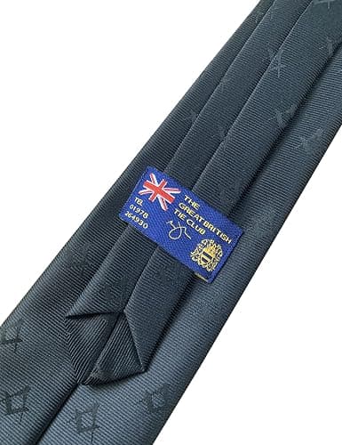 Mens Freemasons Masonic Black Woven Neck Tie thumbnail 3