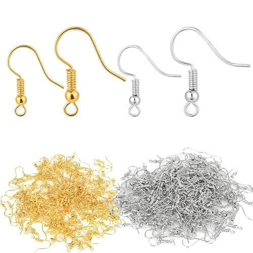 Bylion 400 Pieces Stainless Steel Earring Hooks, Fish Hooks, French Wire Hooks, Coil and Ball Style Nickel-Free Ear Wires for Jewelry Making, Silver thumbnail 3