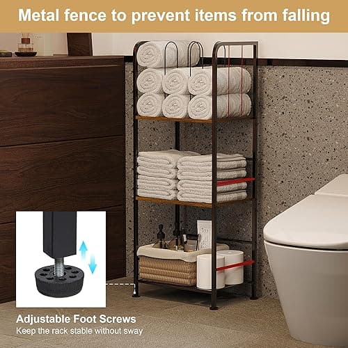 Towel Rack Free Standing 3-Tier M-Shaped Detachable Dividers, Durable Metal Towel Holder for Bathroom, Pool Towel Rack, Space-Saving Towel Storage Organizer, Modern Bath Towel Shelf Patent Pending thumbnail 6