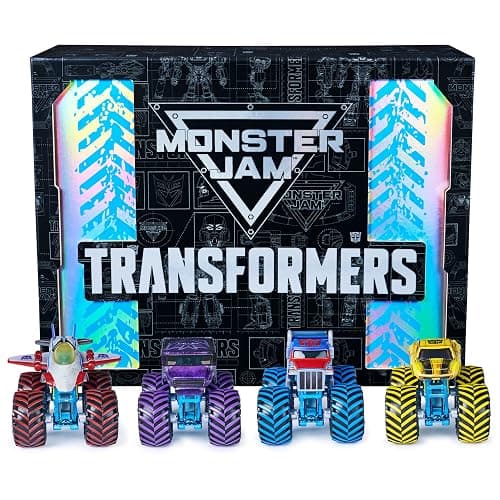 Monster Jam Transformers Monster Trucks Die Cast Vehicle, 1:64 Scale 4-Pack | Official Optimus Prime, Megatron, Starscream & Bumblebee, Real BKT Tires, Pretend Play Gifts for Kids & Collectors Ages 3+ - Image 1