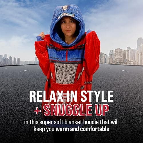 Transformers Plushible Wearable Blanket Hoodie, Hasbro Optimus Prime, 2-in-1 thumbnail 4