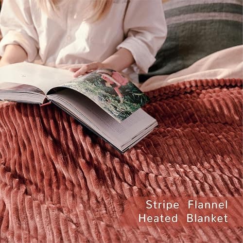 Heated Blanket Full Size 72"x84",ETL Certification-6 Heating Levels Electric Blanket&1-10 Hour Auto Off,Machine Washable Heating Blanket(RED) thumbnail 7